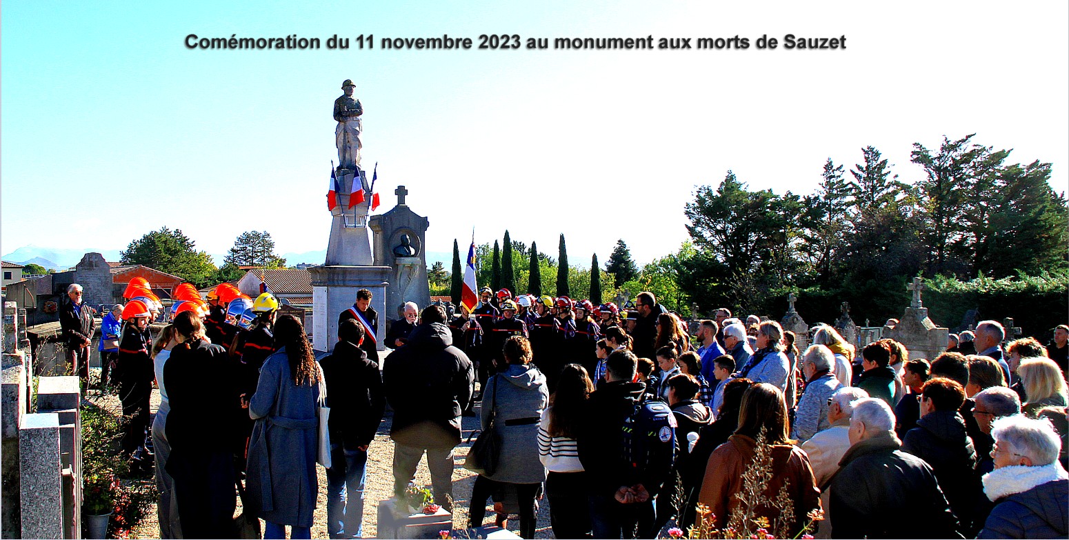 rassemblement au monument aux morts de Sauzet