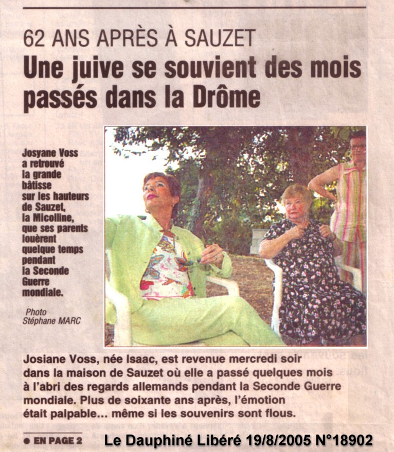 Mme Valette sa camarade de classe à Sauzet